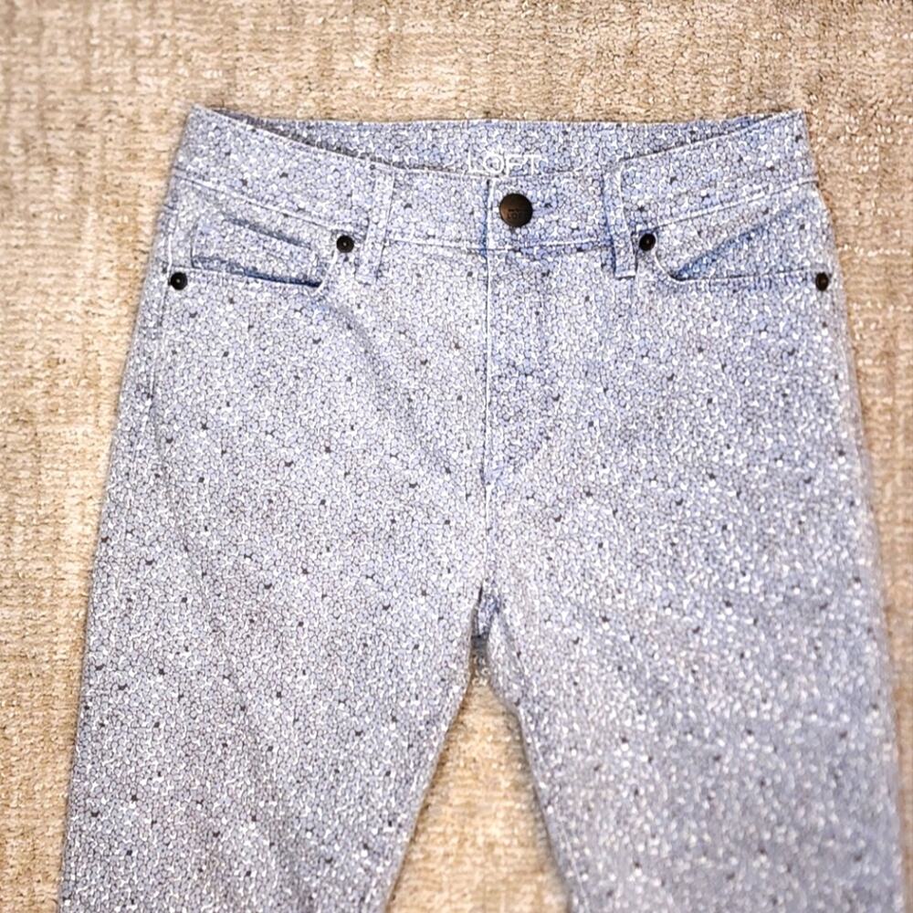 Loft Blue Floral Modern Skinny Ankle Pants 25/0